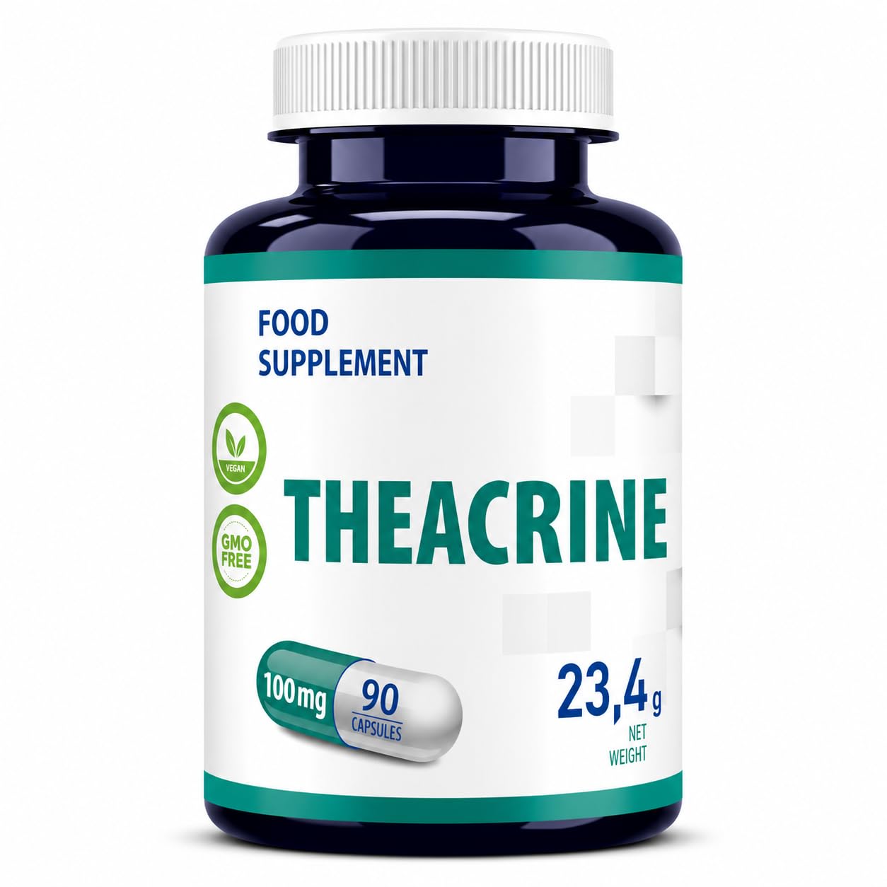Hepatica Théacrine 100 mg | 90 Gélules Véganes | Réserve 3 Mois | Ingrédient Unique | GMP & laboratoire indépendant