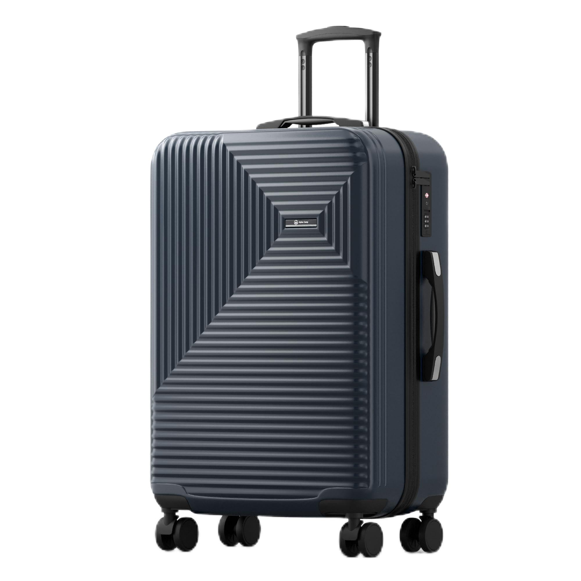 ALPHA CAMP Polycarbonat Koffer L Hartschalenkoffer Reisekoffer mit Rollen | koffer mittel hartschale leicht reißverschluss rollkoffer koffer&trolleys suitcase luggage für reise mit tsa schloss blau
