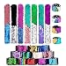 POKONBOY 24 Pack Mermaid Slap Bracelets Mermaid Party Favors, Two-Color Decorative Reversible Sequin Bracelets,Birthday Party Favors Supplies Gifts for Girls Kids, Pink Blue Purple
