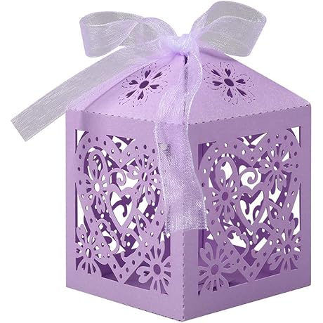 Lavender Heart Candy Boxes
