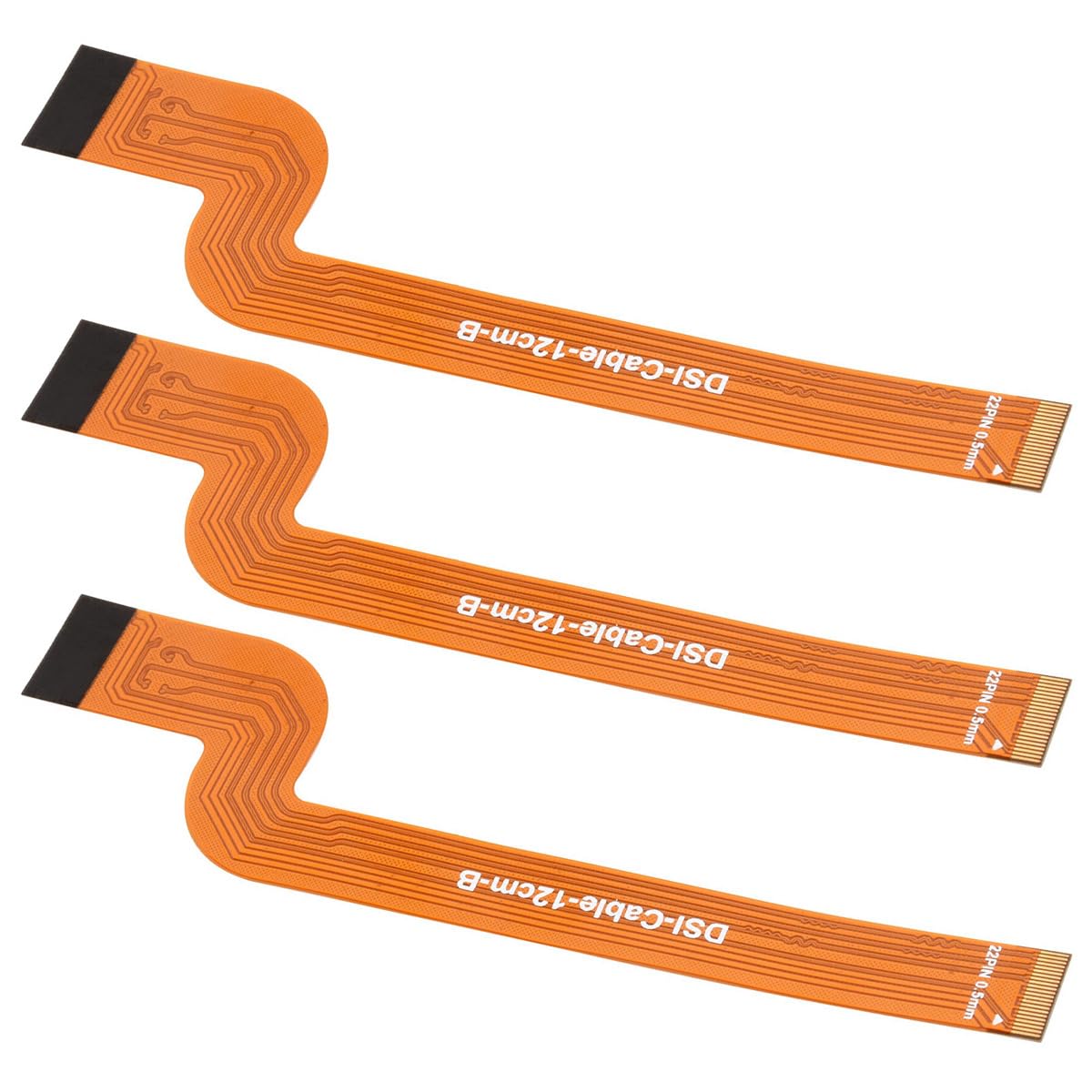 Waveshare DSI-Cable-12cm-B(3PCS), Type B, FPC Cable with Bends, 15pin to 22pin, DSI 12cm FPC Flexible Cable