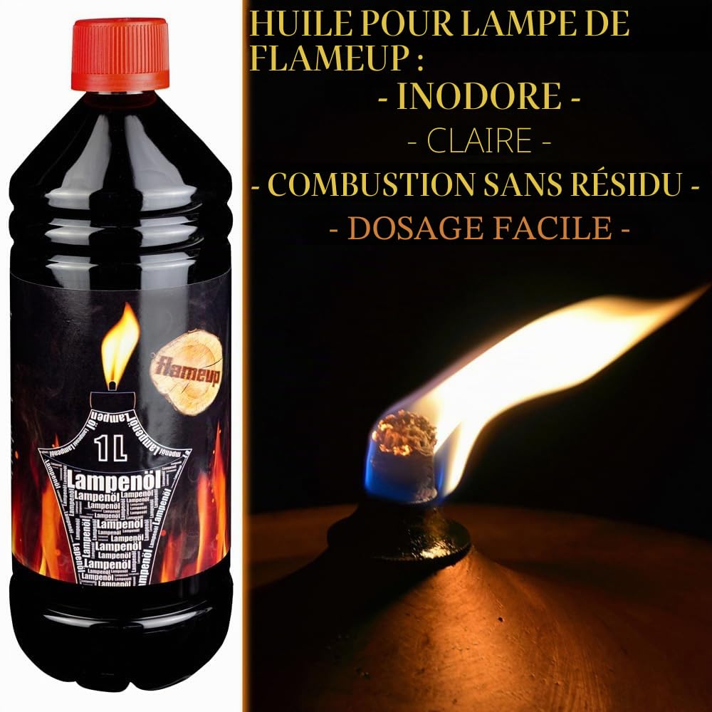 L'huile pour Huile de Lampe 1-24 Litres torche neutre lanterne bouteilles intérieur extérieur Flameup, Numéro:6 L
