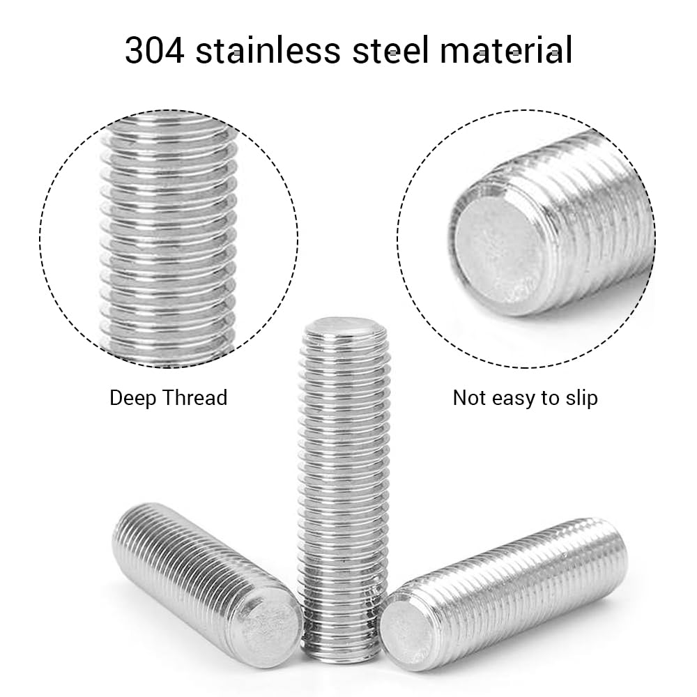 15 pezzi M10*50mm perno completamente filettato, barra filettata lunga in acciaio inossidabile 304 per elementi di fissaggio per la manutenzione industriale dei mobili