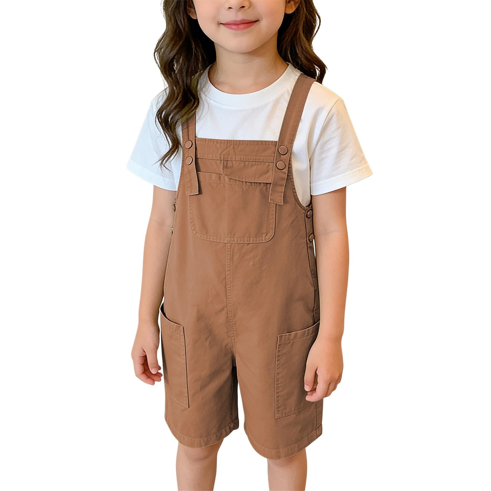 Short blanc enfant en version salopette de soirée pour filles et garçons - 2