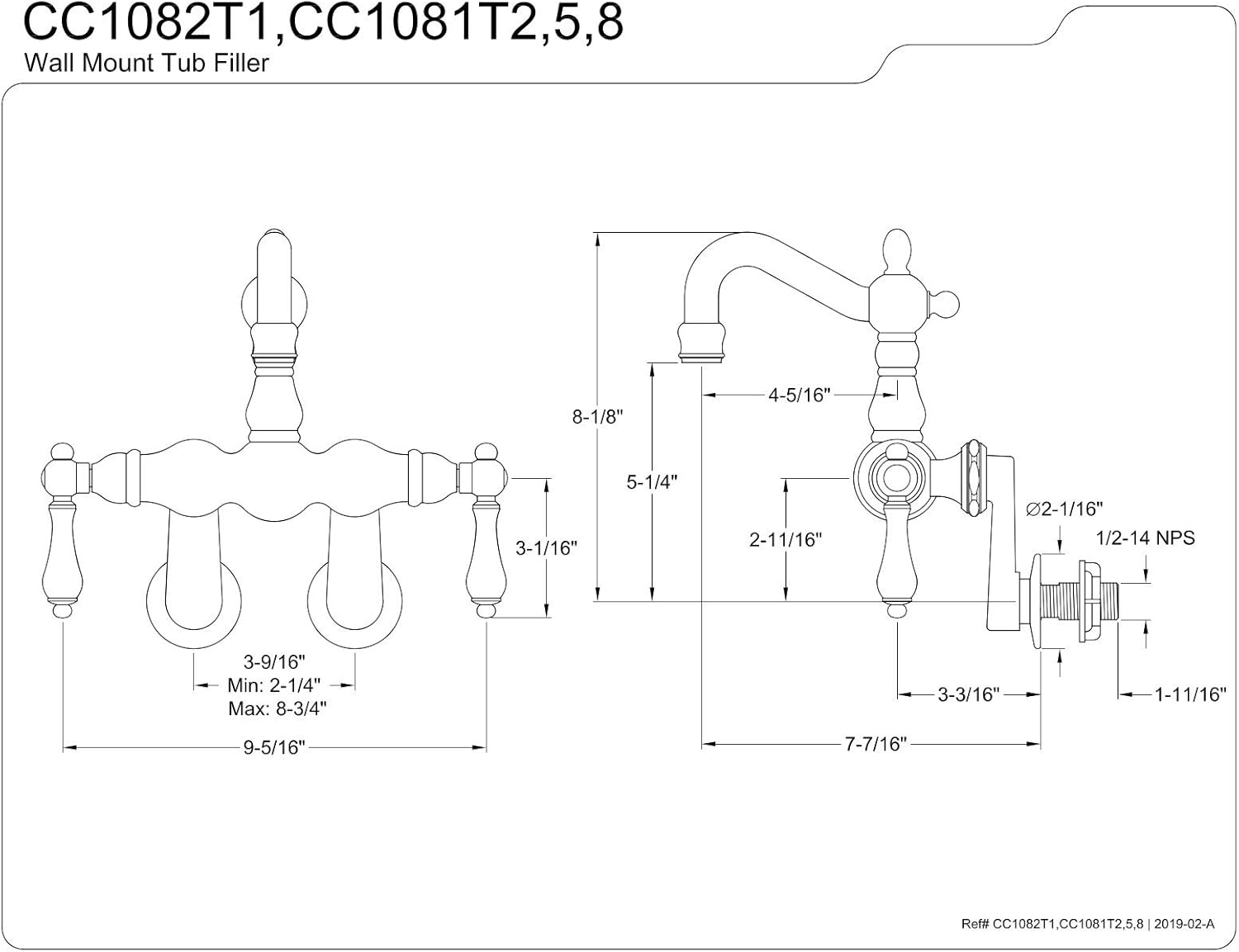 Amazing 🔥 Kingston Brass CC1081T5 Vintage Clawfoot Tub Faucet, 3-3/8-Inch to 9-Inch Center, Oil Rubbed Bronze