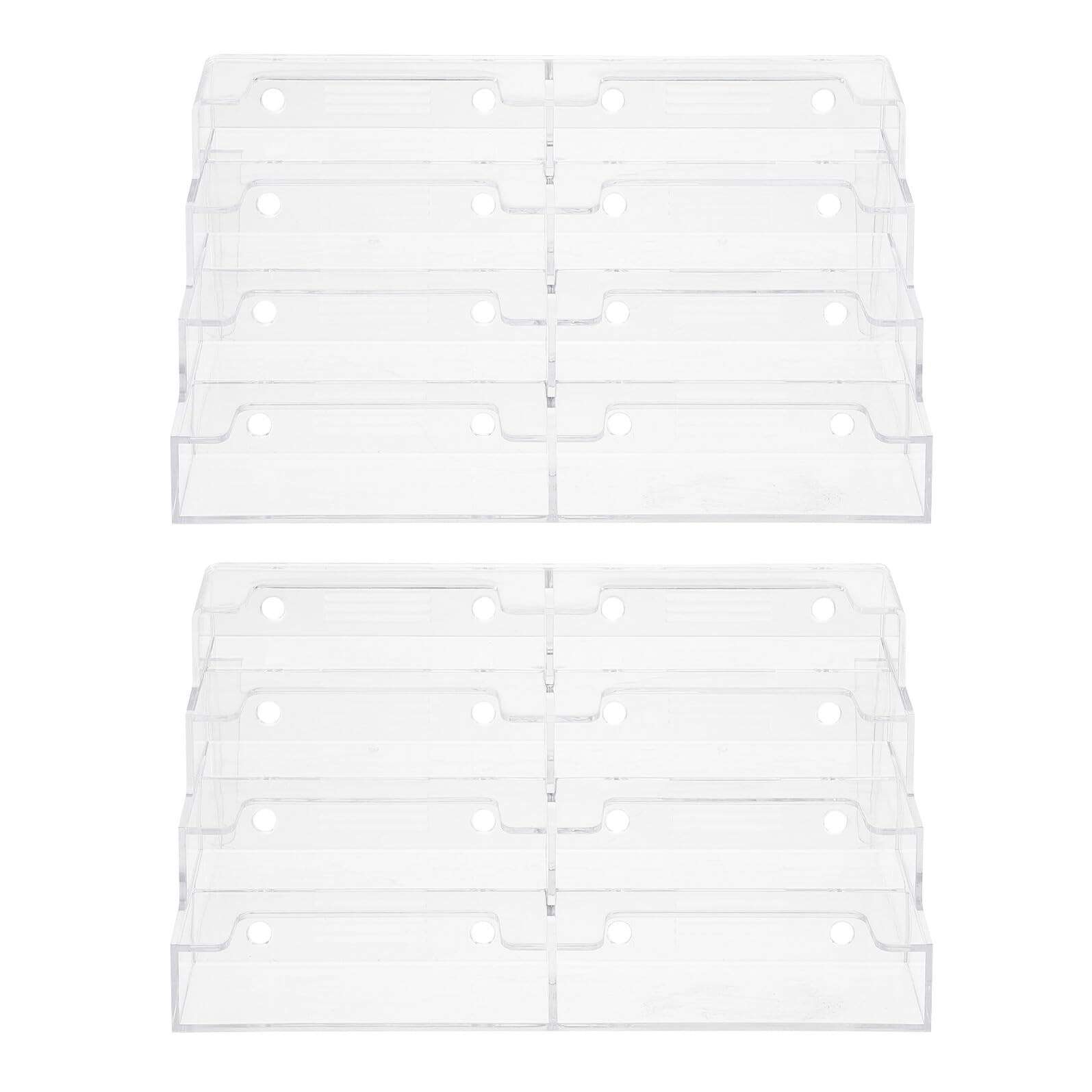 Caja de Tarjetas de Visita de Acrílico Transparente 2 Piezas | Organizador Compacto para Notas, Diseño Limpio y Ordenado, Uso en Escritorio y Habitación