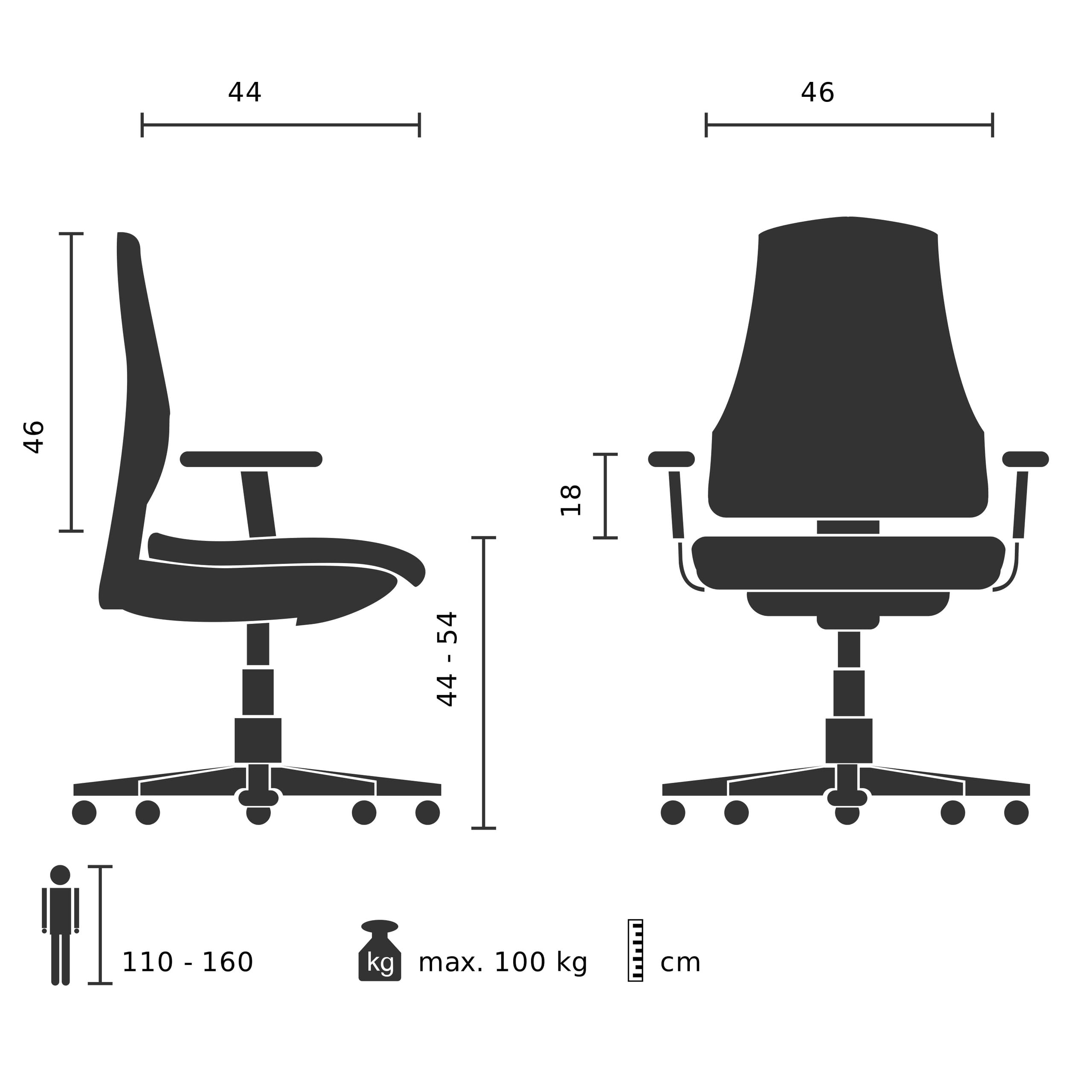 hjh OFFICE Kinderdrehstuhl Kid ERGOLINO W Kinderstuhl mit ergonomischer Rückenlehne, Blau, 736430