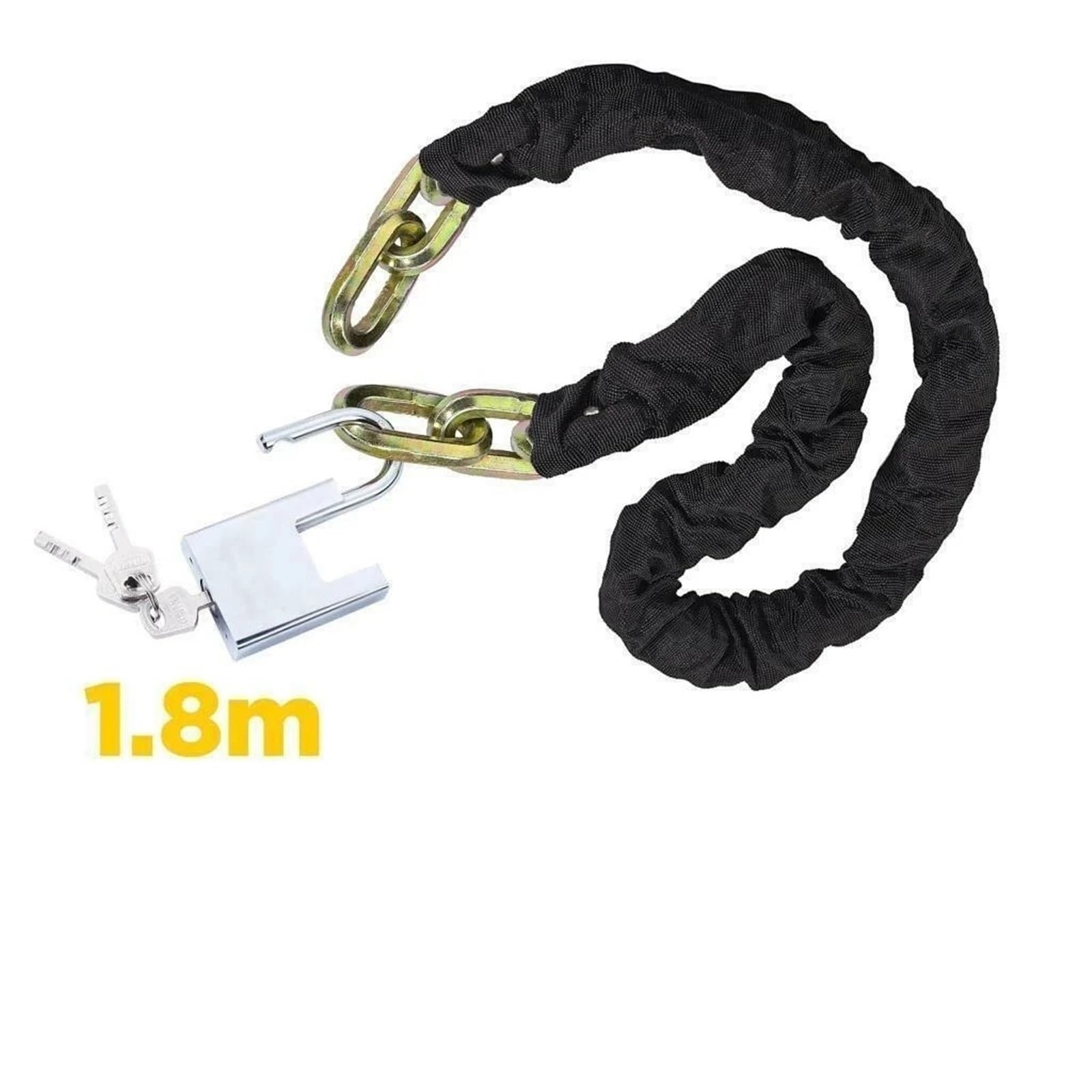 Genérico Compatible con candado de Cadena Resistente de 6 pies. | Kit candado de cadena larga con 3 llaves for seguridad en bicicleta