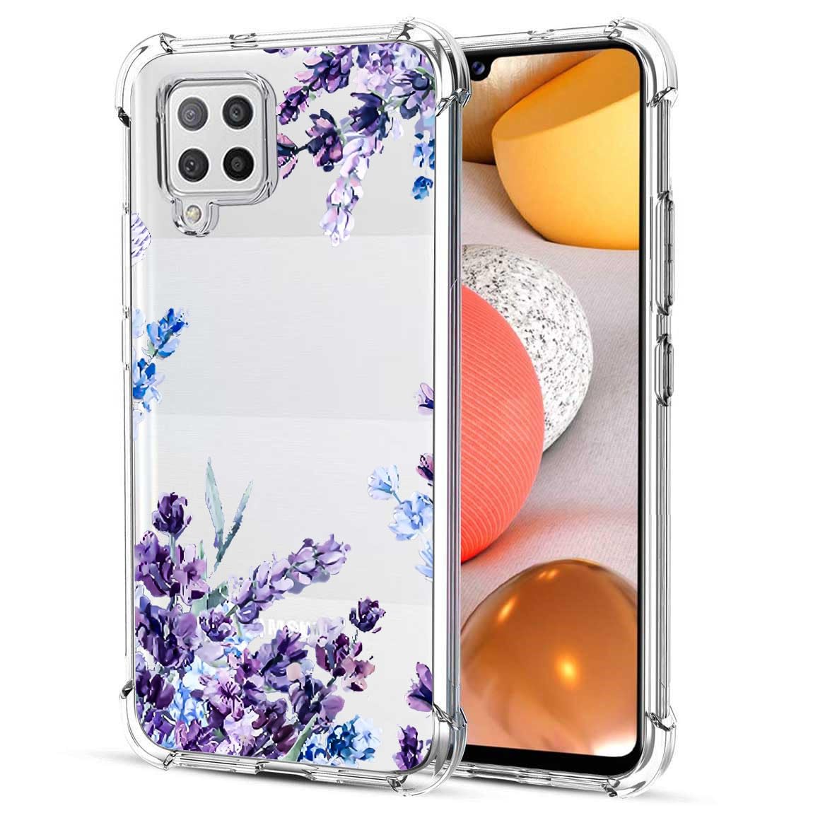 for Galaxy A42 5G Case,Galaxy M42 5G Case,Slim Soft Flexible TPU for Girls Women Airbag Bumper Anti-Fall Shock Absorption Rubber Silicone Cover for Samsung Galaxy A42 5G (Purple Lavender)