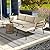 DWVO Patio Furniture Set 3 Piece Outdoor Wicker Conversation Set with Detachable Cushions and Coffee Table L-Shaped Sectional Sofa Set Outdoor Furniture Set for Backyard Porch Deck - Beige