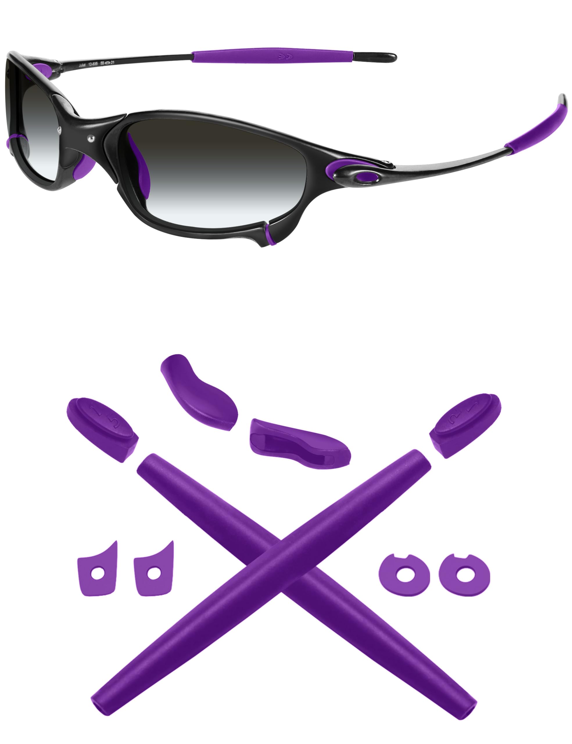 Mryok Men's Purple Replacet Earsocks Nosepieces Kits For Oakley Juliet Sunglass