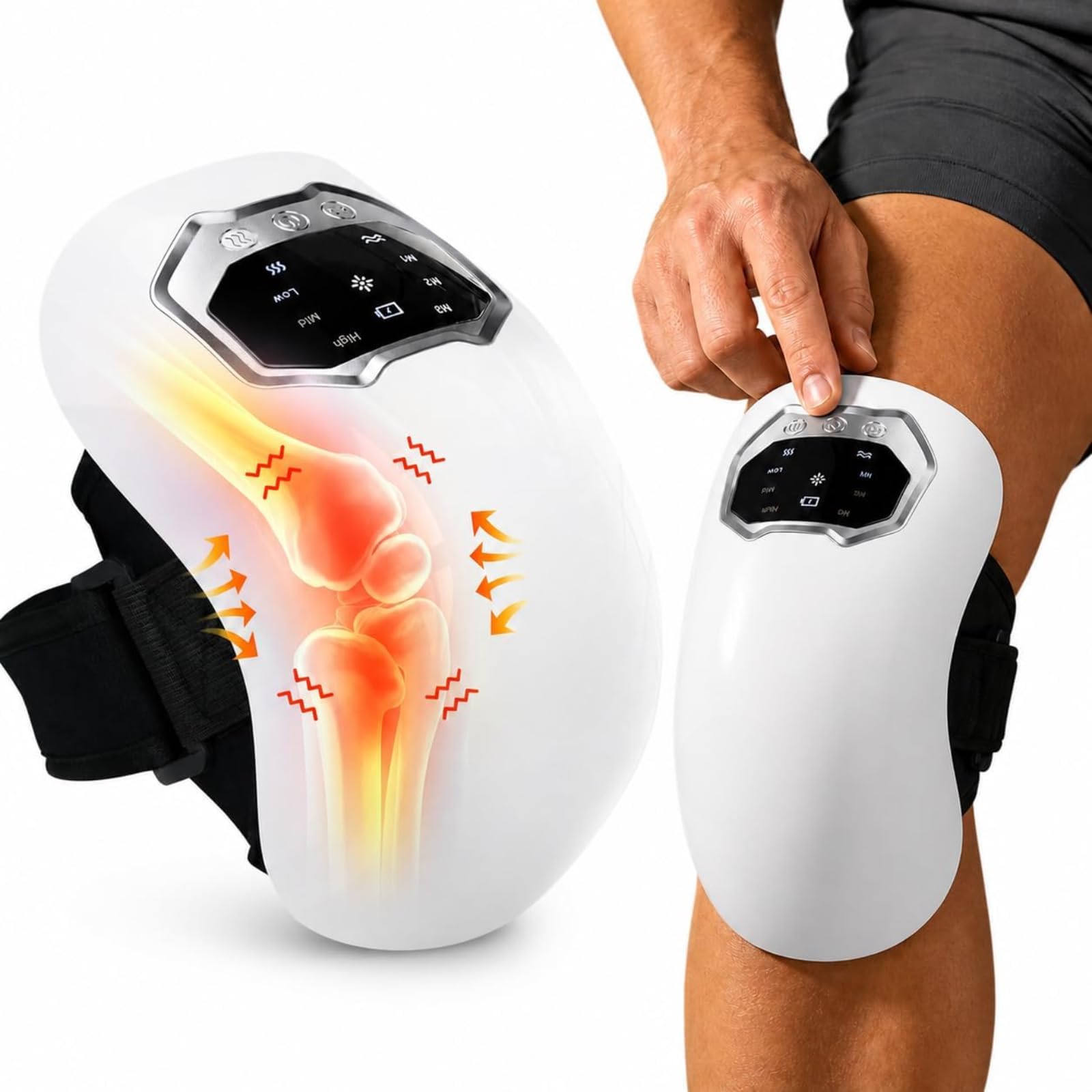 Bliss Knee Massager for Joint & Arthritis Pain Relief with Heat Therapy, Red Light Therapy & Vibration Massage| Portable & Lightweight for Physiotherapy, Recovery & Mobility| For all Age groups-image-33