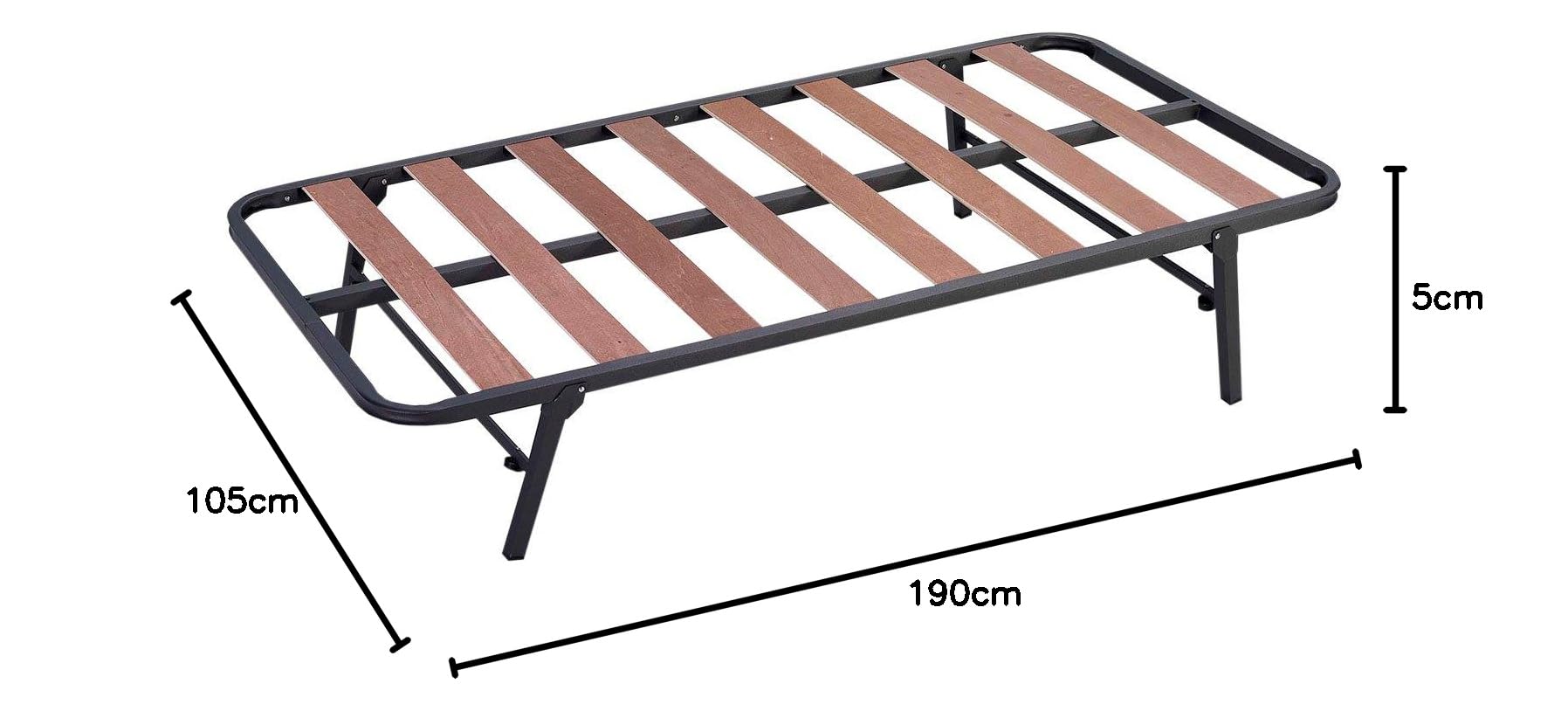 Miroytengo SOMIER de Arrastre Inferior de Cama Canguro 90x180 cm, Tubo 30x30 mm+ Patas Plegables con Ruedas. ELEVABLE