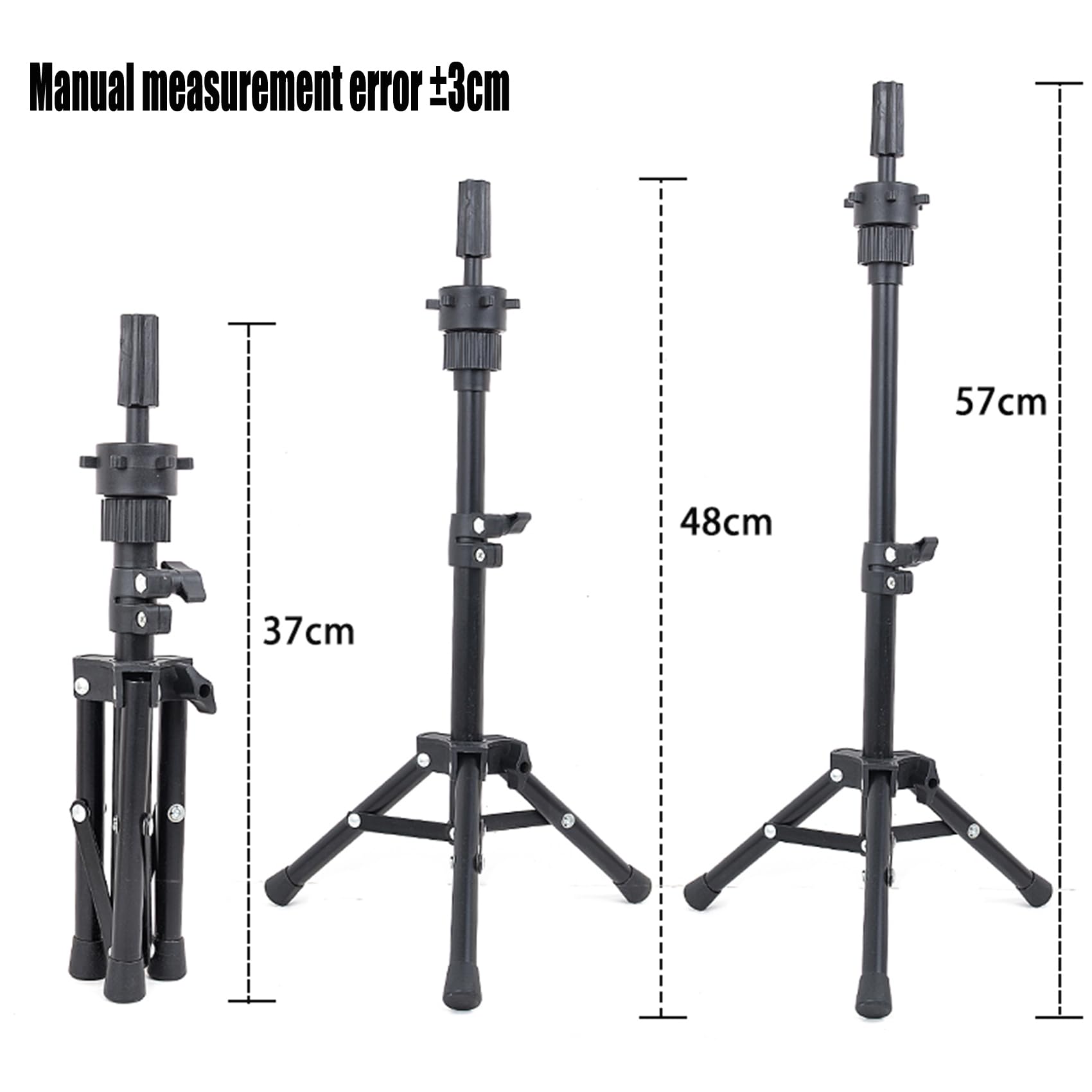 SK-QACD Wig Stand, Training Head Stands Tripod, Sturdy Metal Hairdressing Doll Mannequin Heads Stand - Image 2