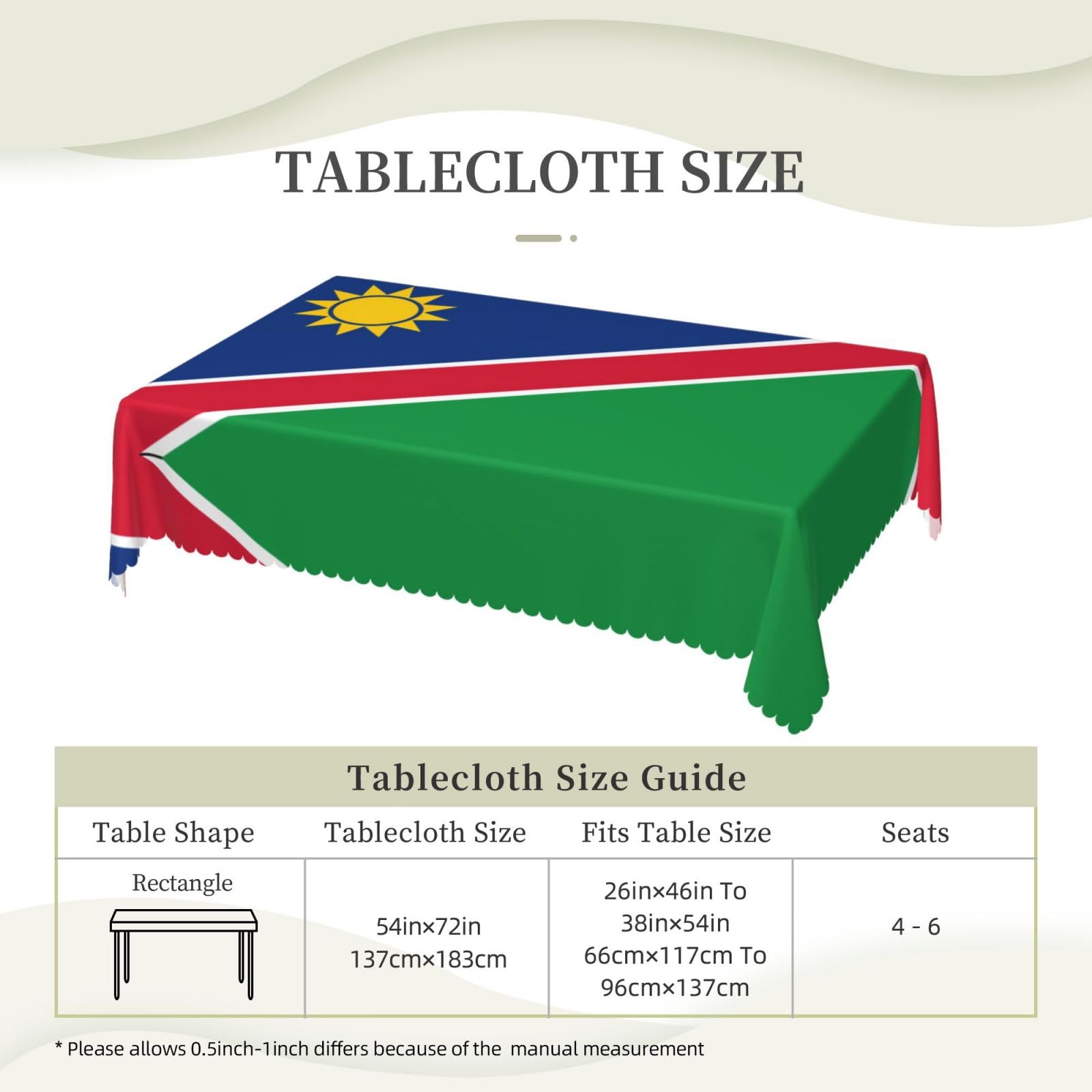 Rechteckige Tischdecke Mit Kuba-Flagge – 150 X 214 Cm, Lichtbeständig & Waschbar