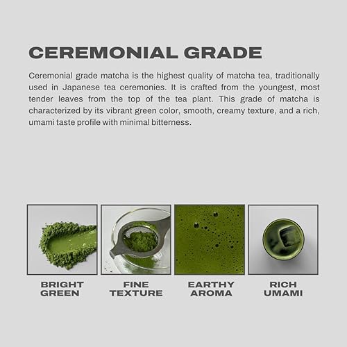 Miniatura 6 de MAISON MATCHA Polvo de té verde matcha orgánico de grado ceremonial – Auténtico polvo japonés de café latte matcha, cero azúcar, cosechado en Japón