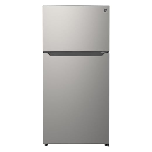 Kenmore 25 cu. ft. 33" Wide Top Mount Refrigerator - FPR Stainless Steel | Adjustable Glass Shelving, Crisper Drawers, Gallon Door Bins, LED Lighting, Fingerprint Resistant SS, ENERGY STAR Certified