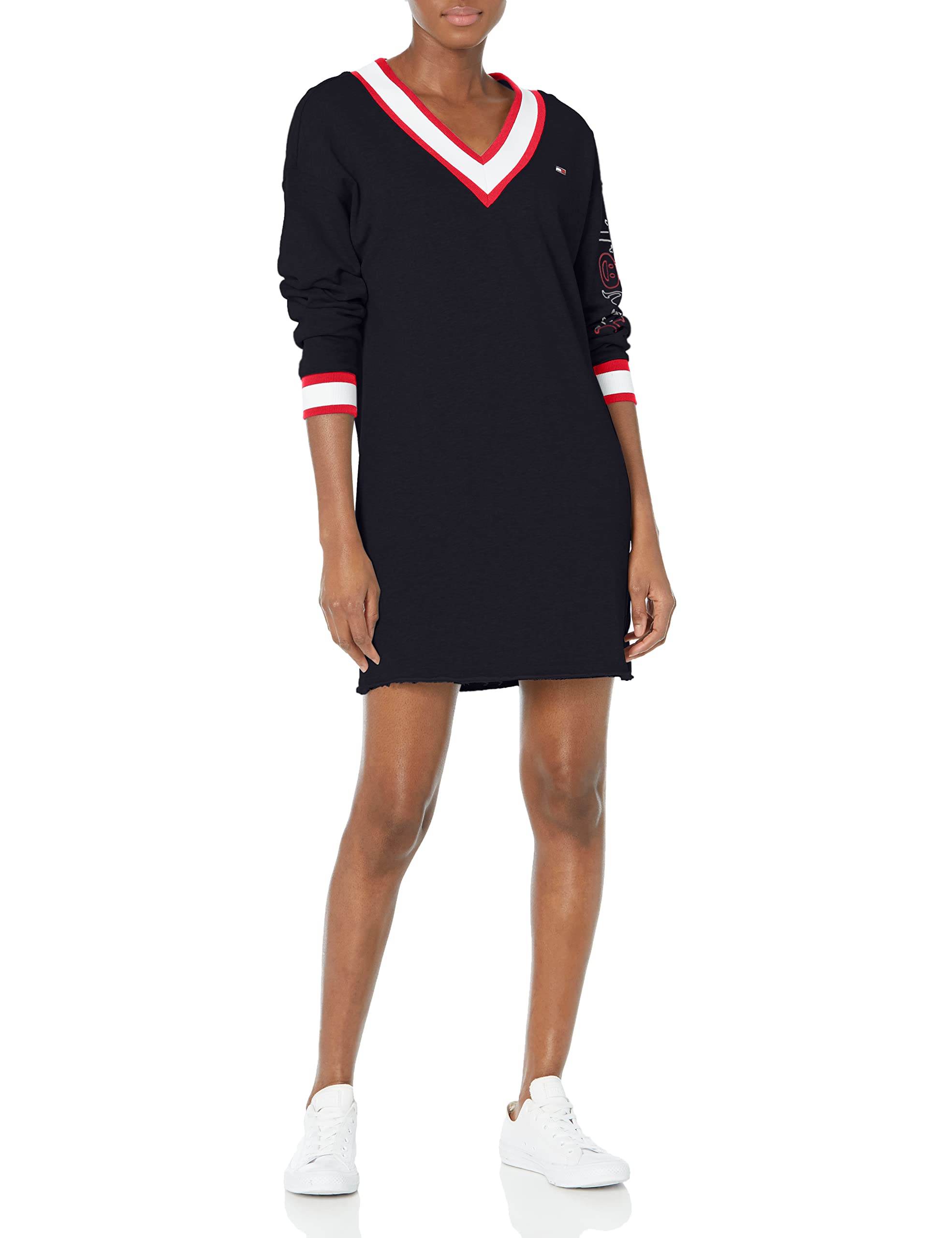 Tommy HilfigerWomen's Sweater Cozy Dresses with V-Neckline and Signature Tommy Detailing