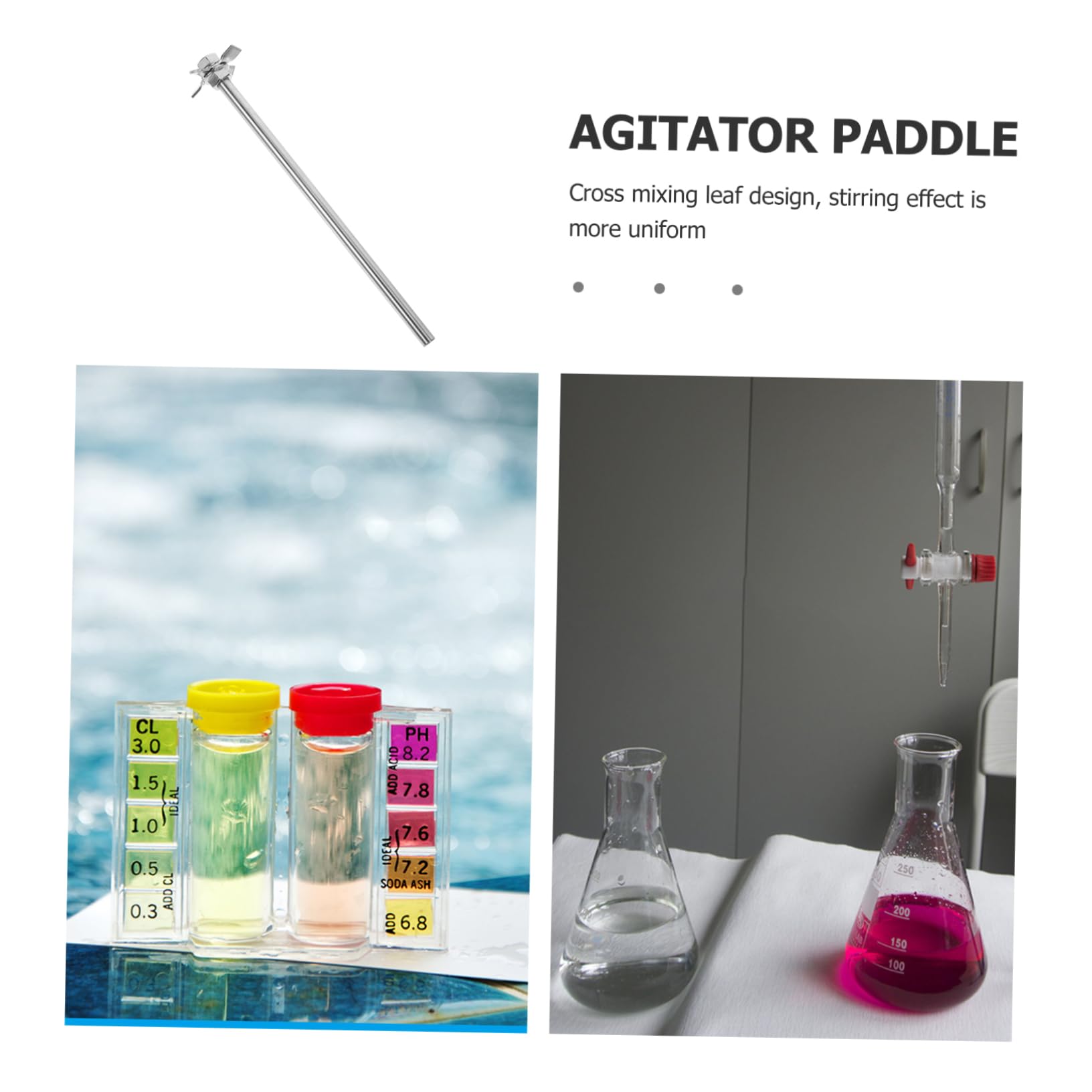 SOLUSTRE 5juegos Varillas De Agitación De Inoxidable Para Laboratorio Cuchilla Mezcladora Varilla Para Experimentos Científicos y Mezclas Uniformes