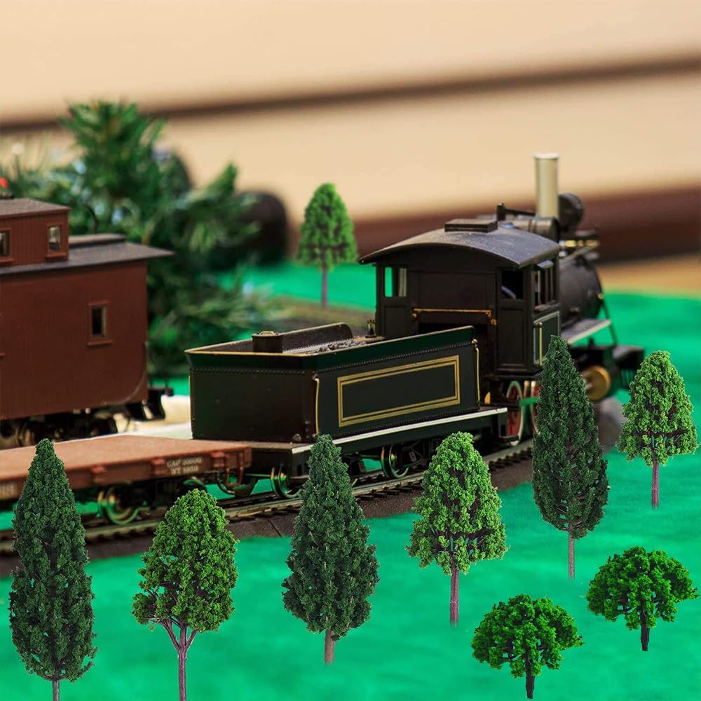 50 Pezzi Alberi Modello Misto, 4-8 cm Albero di Diorama, Modello Albero in Miniatura, Albero Ferroviari Scenario, per Paesaggio DIY (3 Stili)