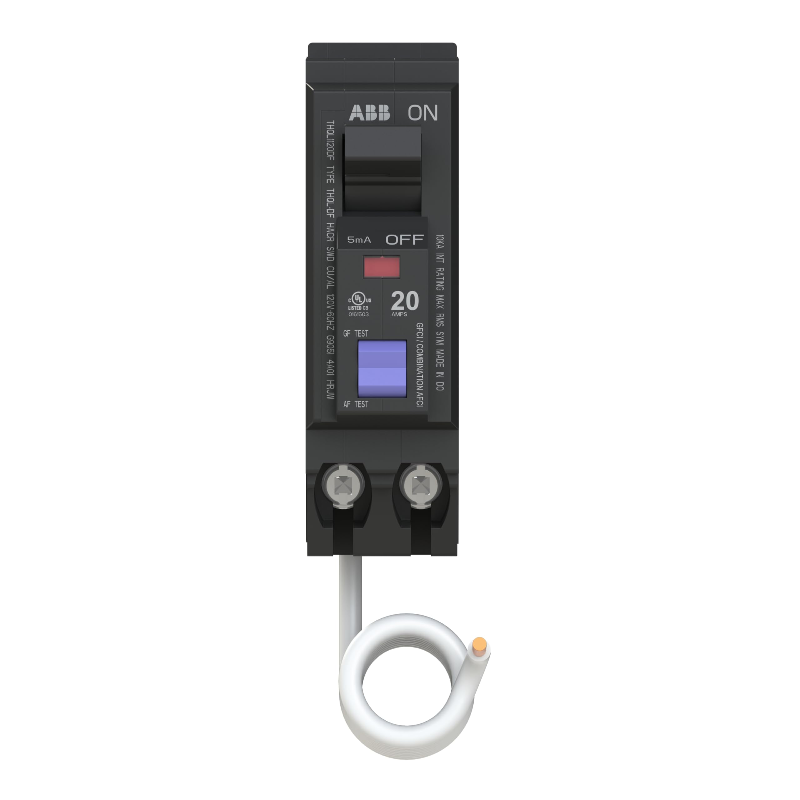 ABB Q-Line® THQL1120DFS • 20A Single-Pole Breaker • AFCI/GFCI Self