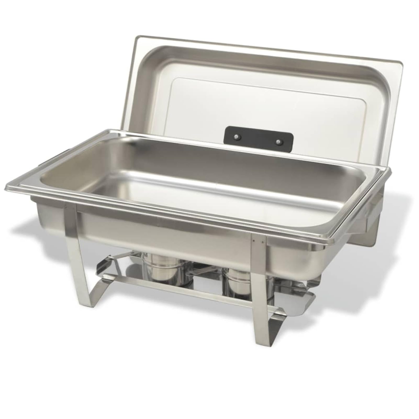 Juego de 3 bandejas calientaplatos de acero inoxidable-Chafing Dish Buffet Calientaplatos de Acero Inoxidable Recipiente Bandeja de Calefacción Ollas de Calefacción para Servir para Buffet de Ca