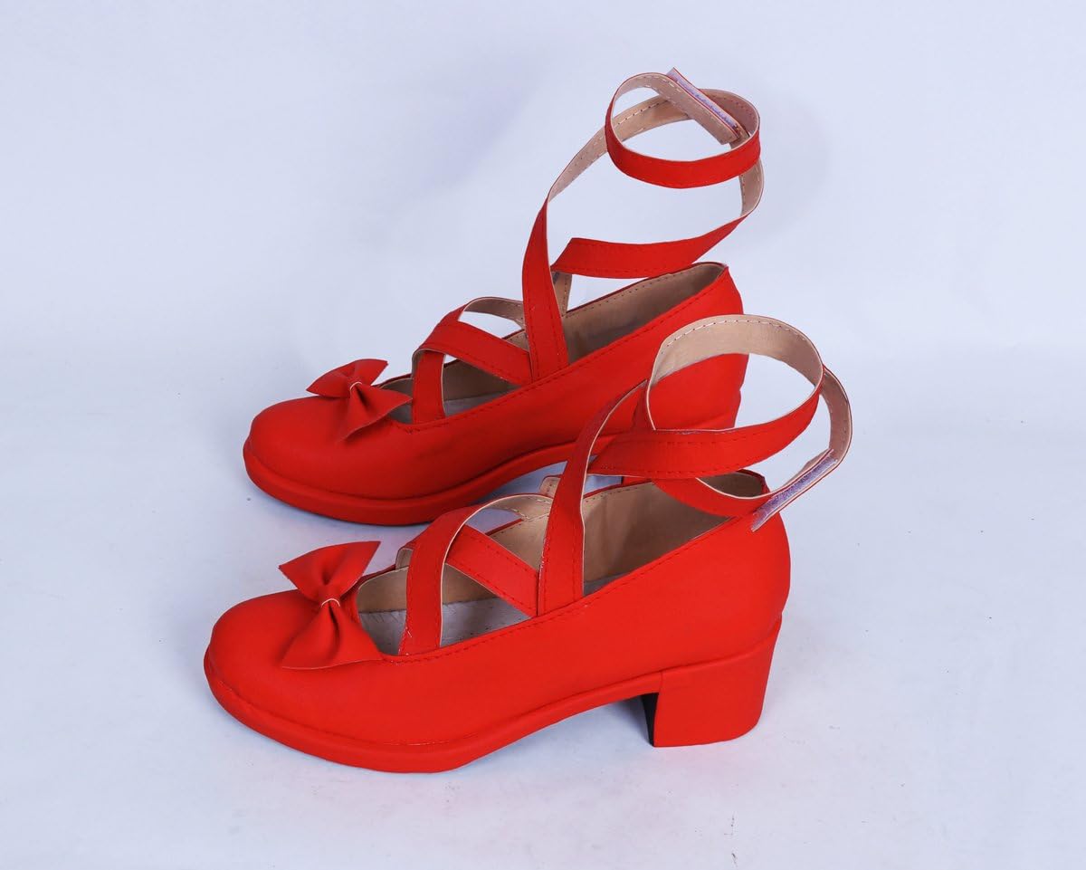 Miss Kobayashi's Dragon Maid Kanna Kamui Red Girls Cosplay Shoes Heels S008