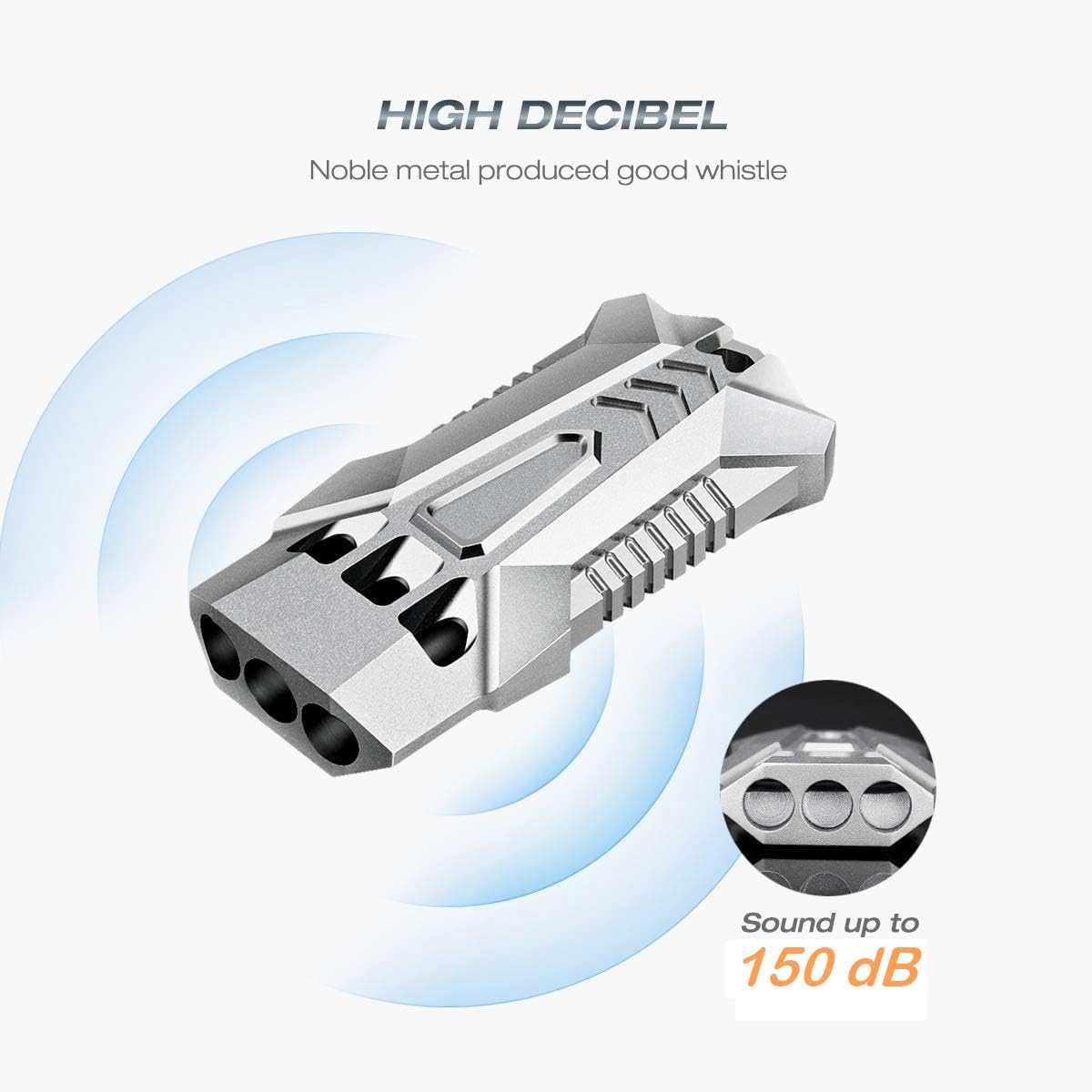 Double-Tube Whistle Aluminum Alloy Survival Whistle for Outdoor Needs Sports Referee Emergency