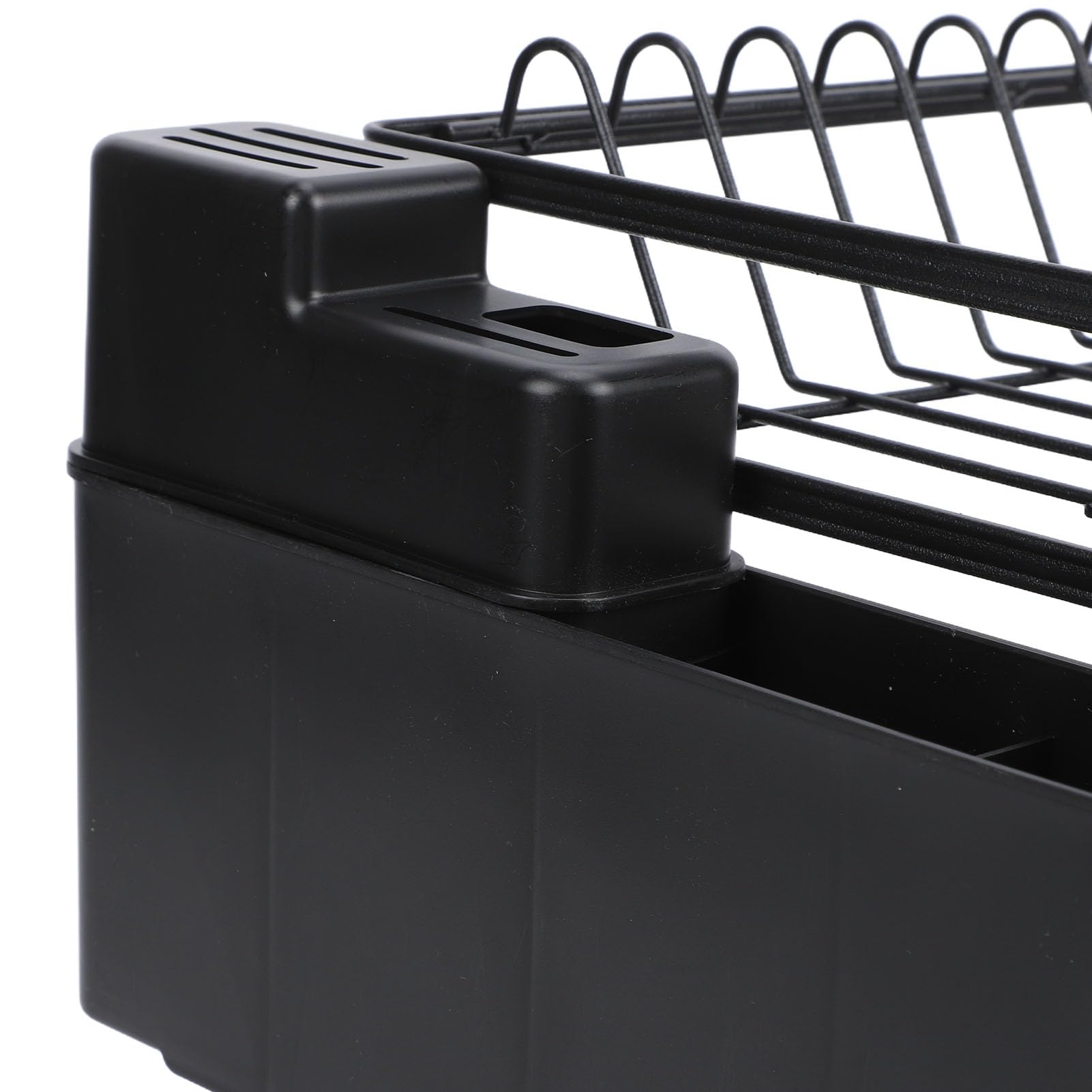Ejoyous Égouttoir à Vaisselle, égouttoir à Vaisselle Double Couche en Acier au Carbone avec Porte-ustensiles, 42 X 30 Cm, pour Comptoir de Cuisine, Assiettes, Bols, Tasses, Planches à Découper