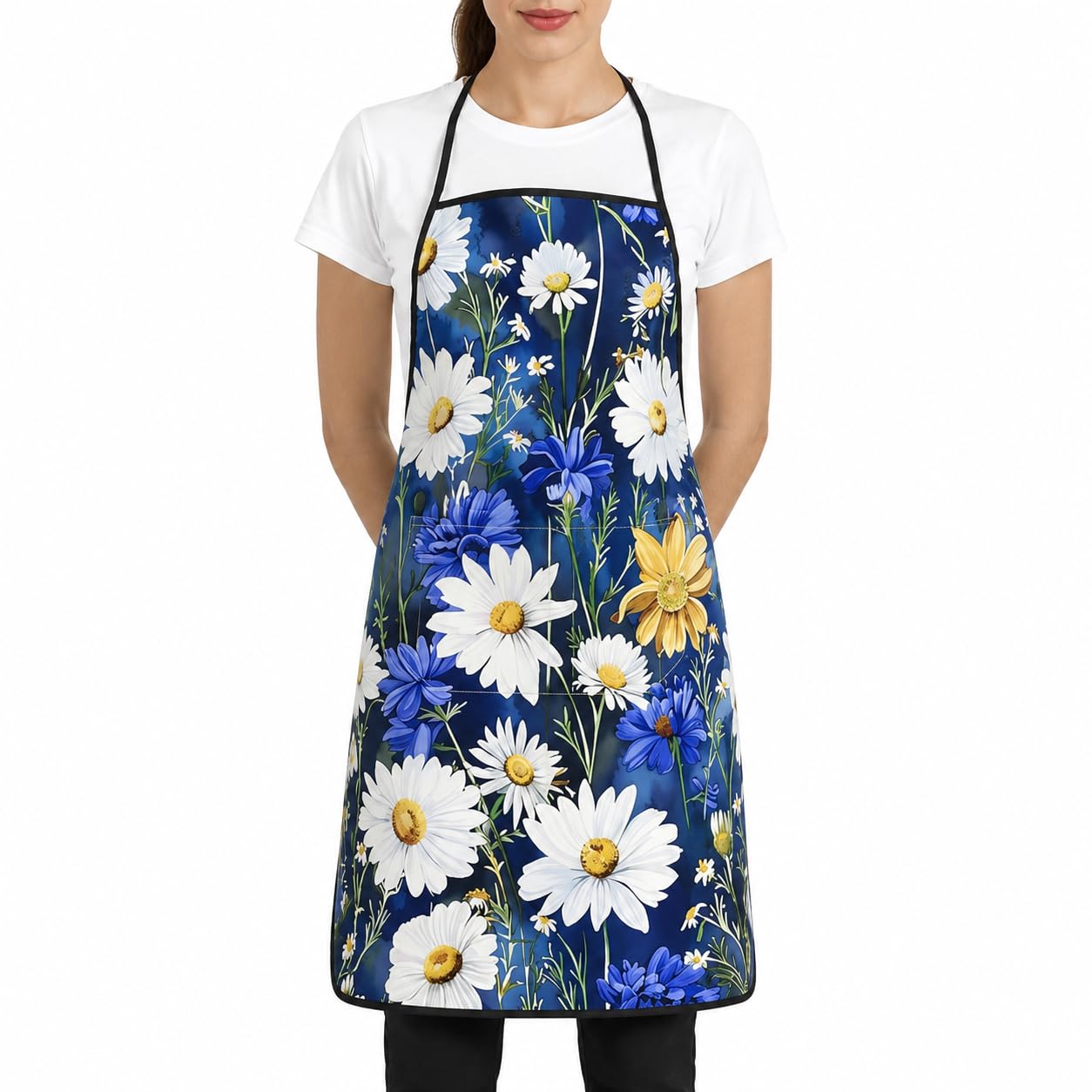 Polyester Cooking Apron with Big Front Pocket | Oil and Waterproof Multipurpose Kitchen Apron for Chef, Salon, Men, Women | Ideal for Dishwashing, Cleaning, Gardening (Multicolor)-image-32