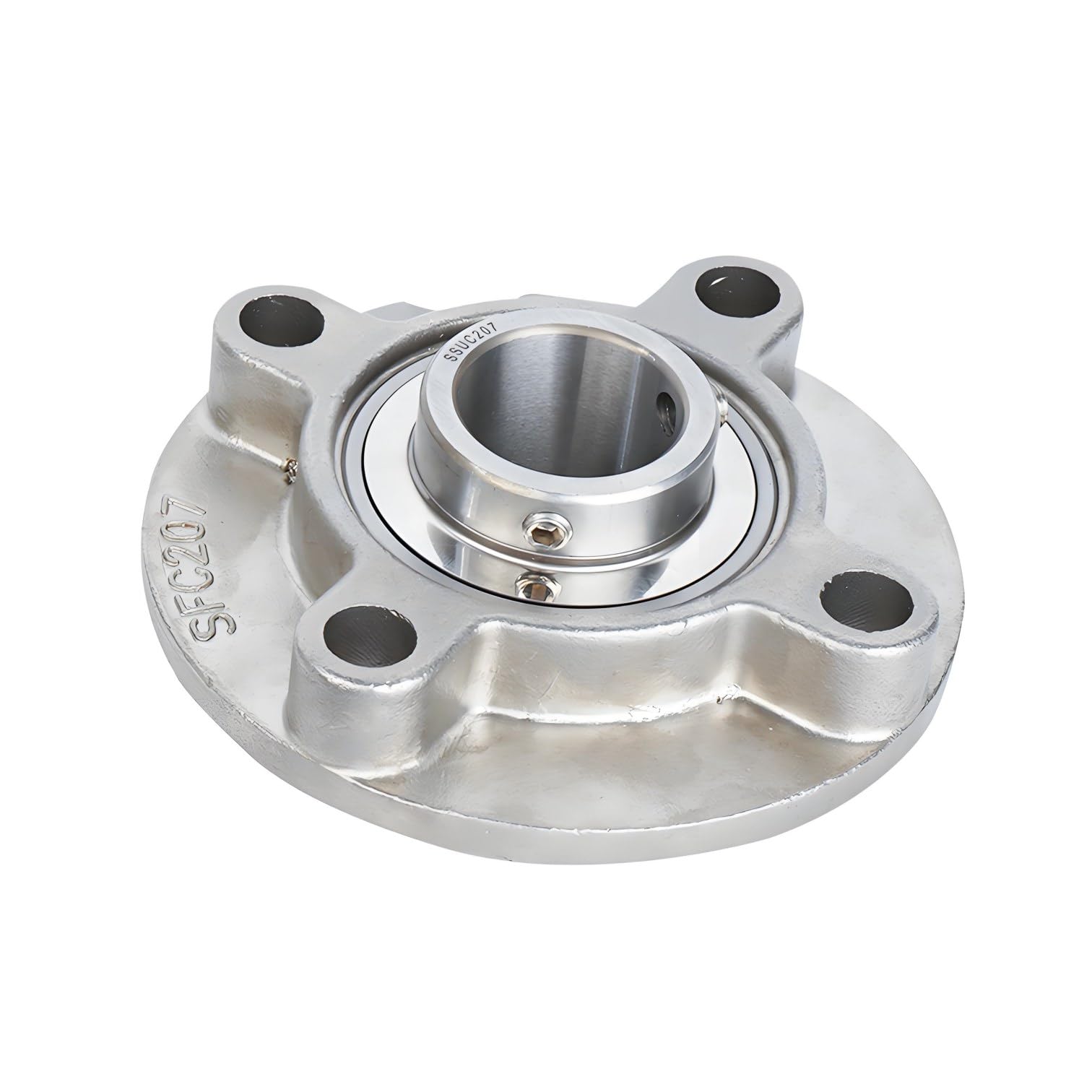 UCFC-Serie Cuscinetti a supporto montati,alloggiamenti in acciaio inossidabile 304,cuscinetti lineari a sfere/blocchi di avvolgimento autoallineanti (Cuscinetto inox 420,UCFC207)