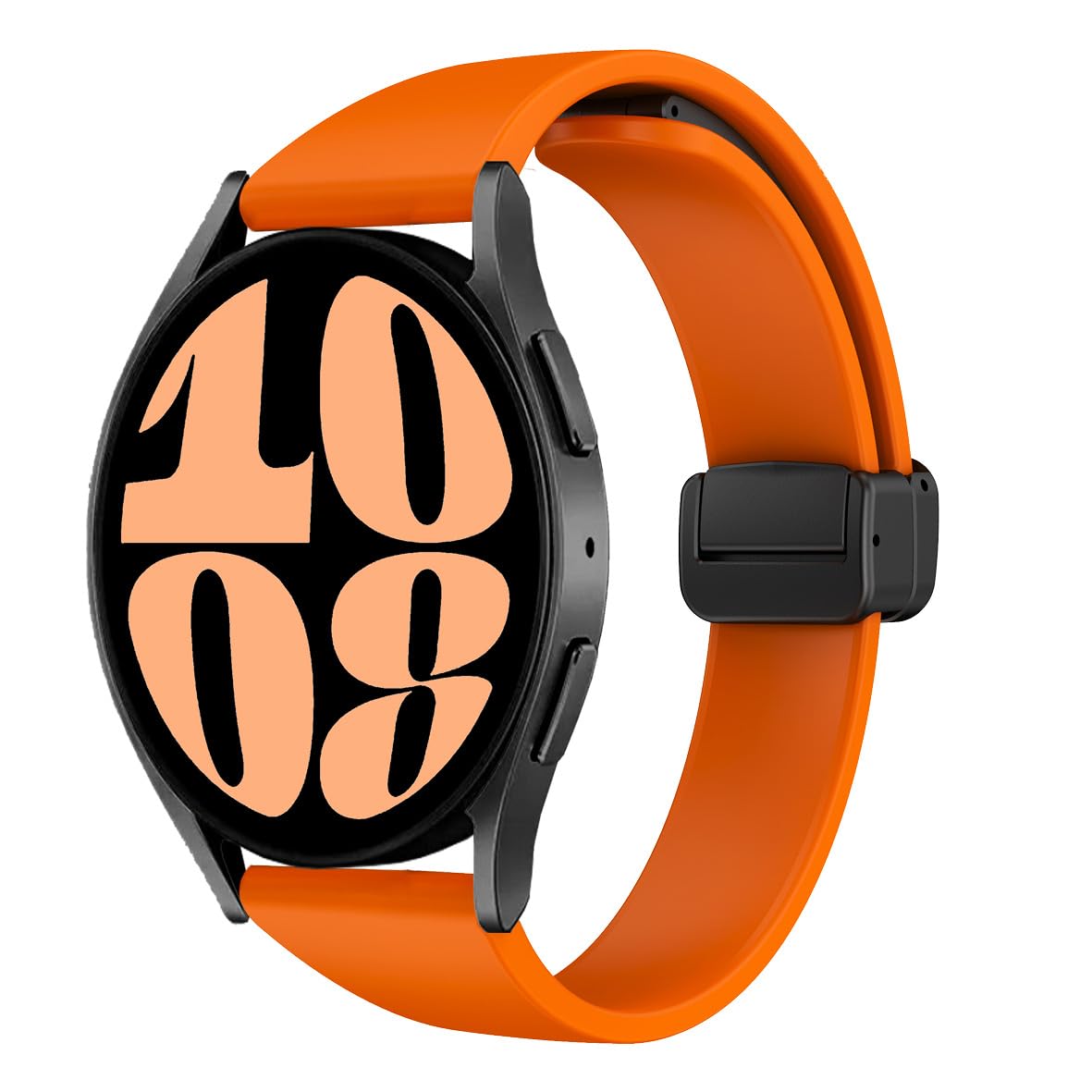 Magnetic Silicone Bands for Samsung Galaxy Watch 7 6 5 4 FE 40mm 44mm,20mm Soft Silicone with D-Buckle Slim Wistband Sport Strap for Galaxy Watch 6 classic/5 Pro/4 Classic/Active 2 Band Women Men