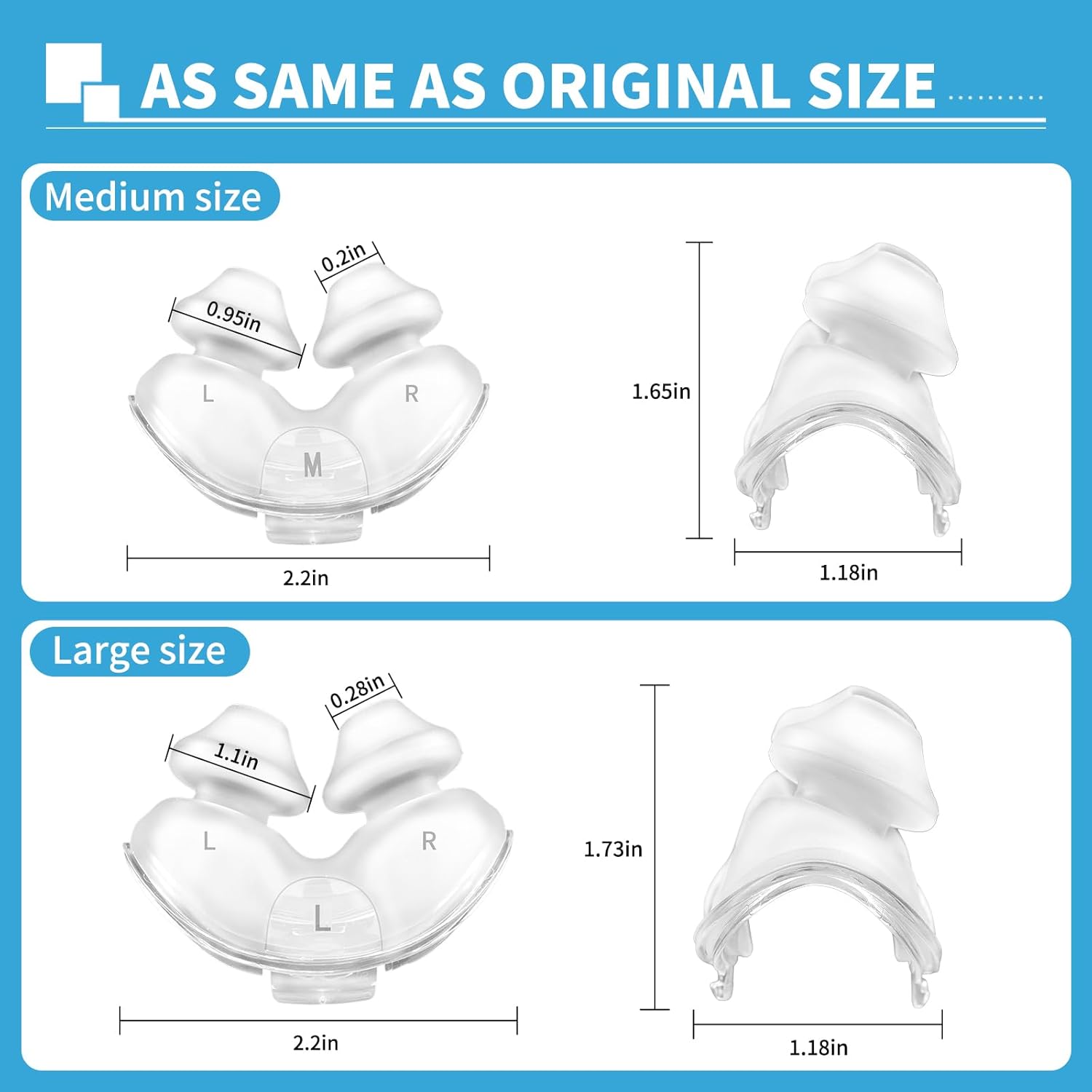 Replacement Nasal Pillows for ResMed Airfit P10, Ultra-Soft Silicone, Gentle Fit, Comfortable Seal, Replacement CPAP Supplie, 3 Packs (Medium) - Image 6