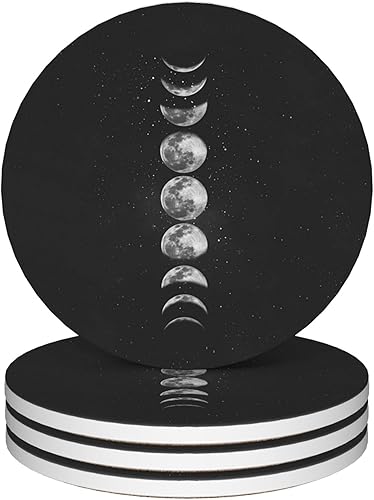 Miniatura 11 de Posavasos para bebidas, juego de 4 posavasos absorbentes, posavasos de cerámica retro de los años 70 con base de corcho, posavasos para protección