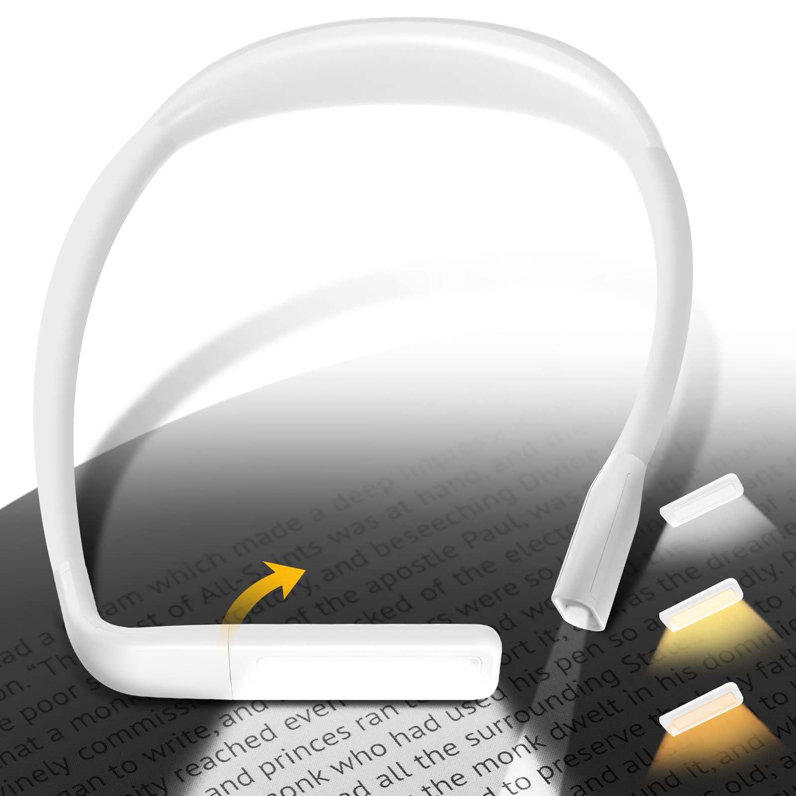 WINCHY Reading Light Book Lights for Reading at Night, 3 Colors 2000mAh Up to 80 Hours Rechargeable Flexible arms 270° rotatable Head Designed for Reading, Crafting and Sewing, Camping, Repairing