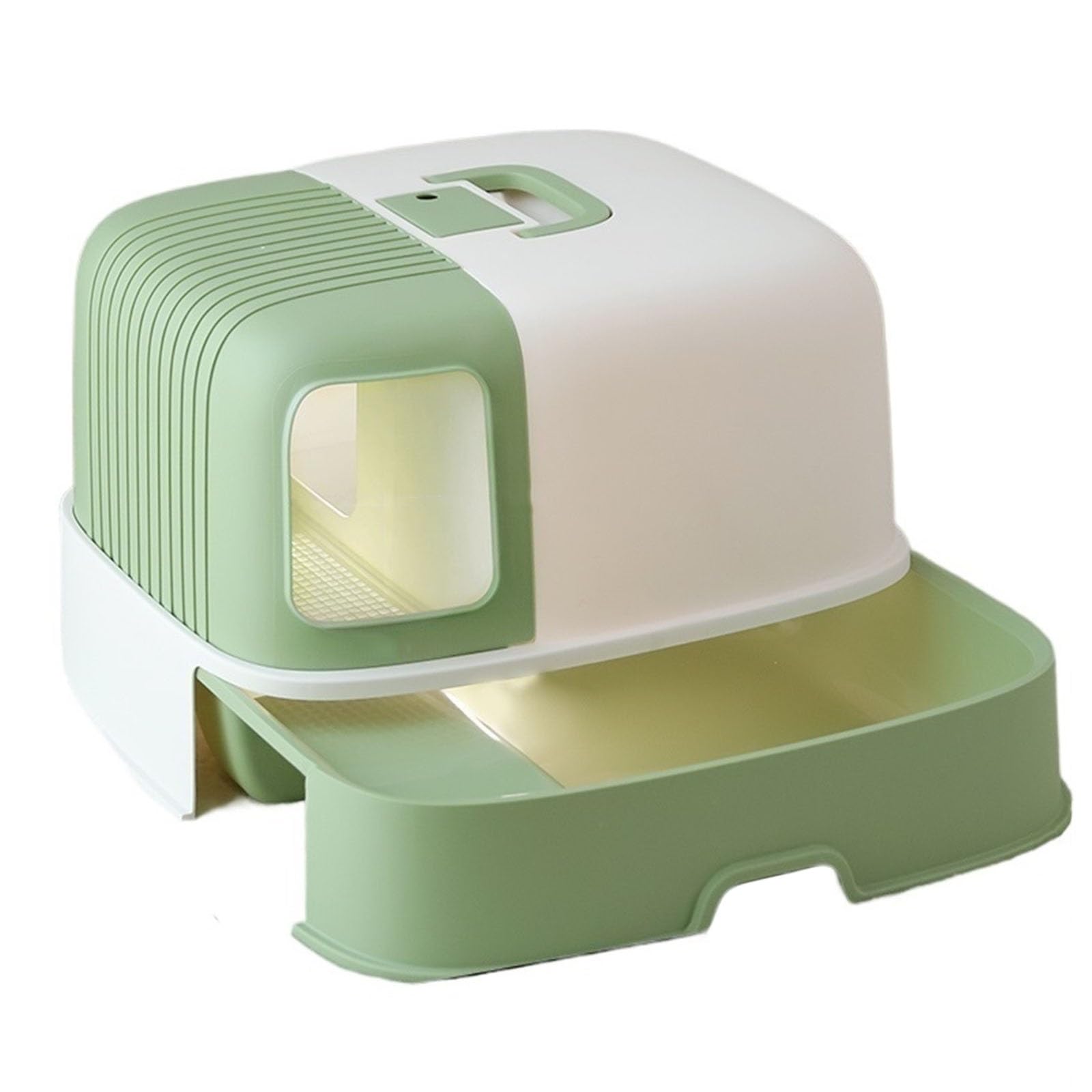 SDGBCXD cat litter tray, Cat Litter Tray, Jumbo Box, Enclosed Potty with Scoop, Hooded Kitty with Easy Access Lift(Parent,Green)