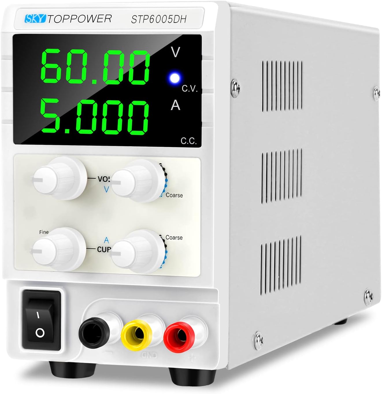 DC Bench Power Supply, 0-60V 0-5A Adjustable Variable Power Supply with 4 Digit Display, for Laboratory,Production Line,Car Repair,Scientific Research,School,Test,DIY,E-bike,SKY TOPPOWER STP6005DH