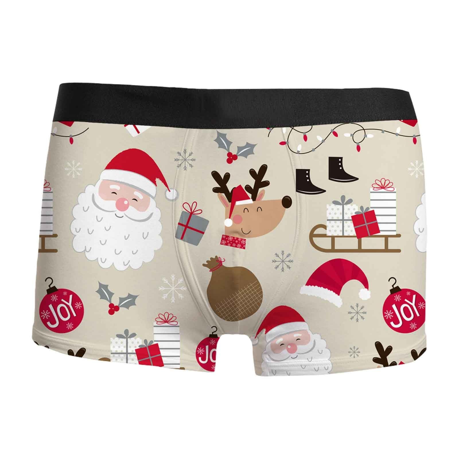 Weihnachten Boxershorts Herren Lustig Druck Weihnachts Unterhosen Leicht Bequeme Boxer Weich Luftig Retroshorts Mode Trend Unterhose Männer Weihnachts Geschenke