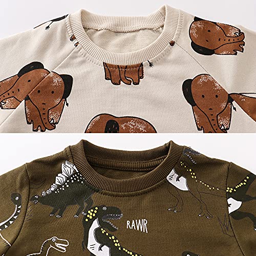 Image of Toddler Boys Crewneck Sweatshirt, Cotton Long-Sleeve Pullover Cartoon Print