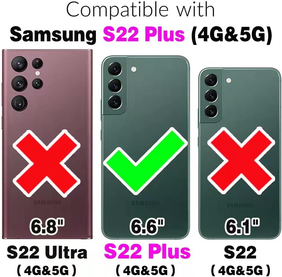 Asuwish Case for Samsung Galaxy S22 Plus /S22+ with Tempered Glass Screen Protector, Flip Wallet Cases Leather Stand with Card Holder,Double Magnetic Clasp and Durable Shockproof Cover (Black) - Image 2