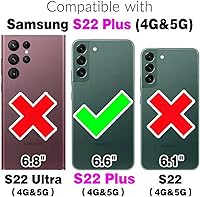 Vista 2 de Asuwish Funda de teléfono para Samsung Galaxy S22 Plus/S22+ con protector de pantalla de vidrio templado y tarjetero para tarjetas de crédito