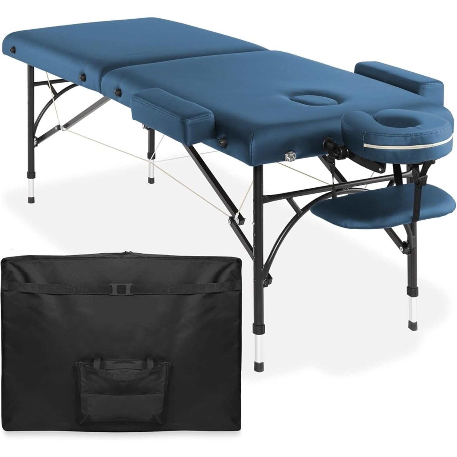 Professioneller tragbarer, Leichter, zweifach klappbarer Massagetisch mit Aluminiumbeinen – inklusive Kopfstütze und Gesichtsauflage(Pink)