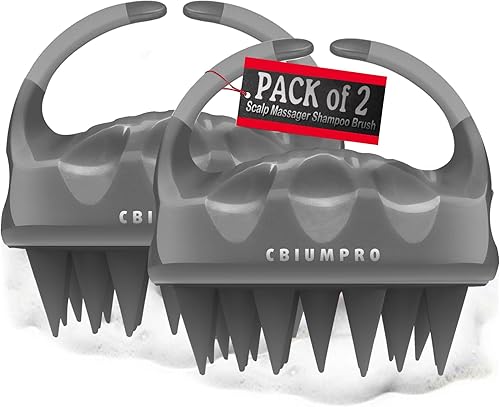 Cepillo masajeador de cuero cabelludo, paquete de 2 cepillos para el cuero cabelludo para el crecimiento del cabello, exfoliante de silicona suave
