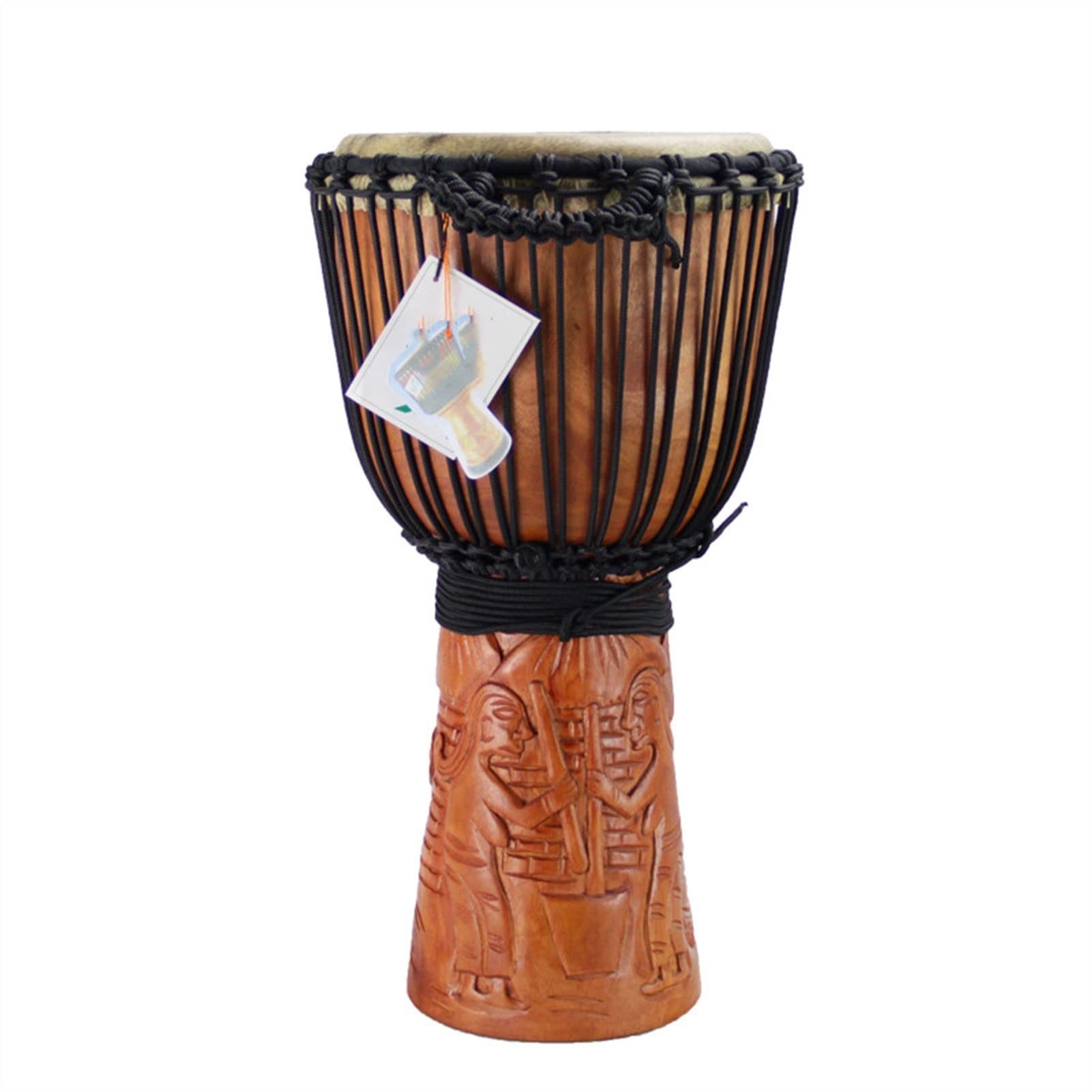 FLFL Tamburo Djembe Tamburo per Batterista Djembe in Pelle di Capra Intagliato A 12 Pollici da 10 Pollici A 12 Pollici per Bambini Adulti Principianti