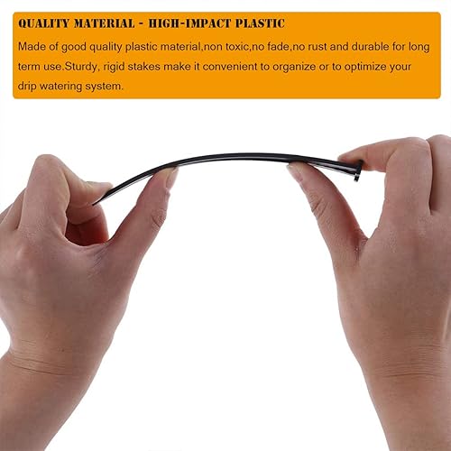 Miniatura 5 de 100 estacas de apoyo de riego por goteo para manguera de tubo de 14 de pulgada, macizos de flores, huertos, jardines de hierbas (100 unidades)