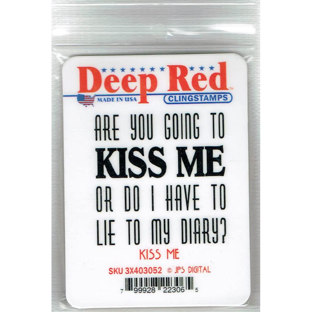 Deep Red Stamps Kiss Me Sentiment Gummistempel