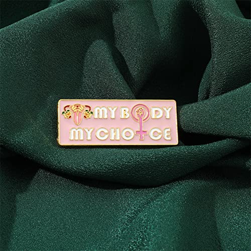 Image of Feminist Uterus Brooch Pin MYY BODY MY CHOICE Women'S Power Enamel Lapel Pins Cute Hat Pins Funny Brooch For Women Jewelry 02