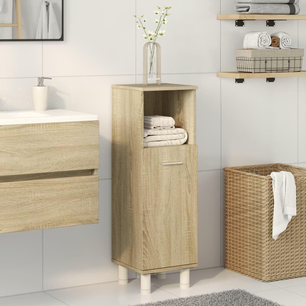 Armario de baño Madera ingeniería marrón Roble 33x33x120,5 cm, Muebles De Baño, Mueble Baño Auxiliar, Columna Baño, Auxiliares para Baños - 842470