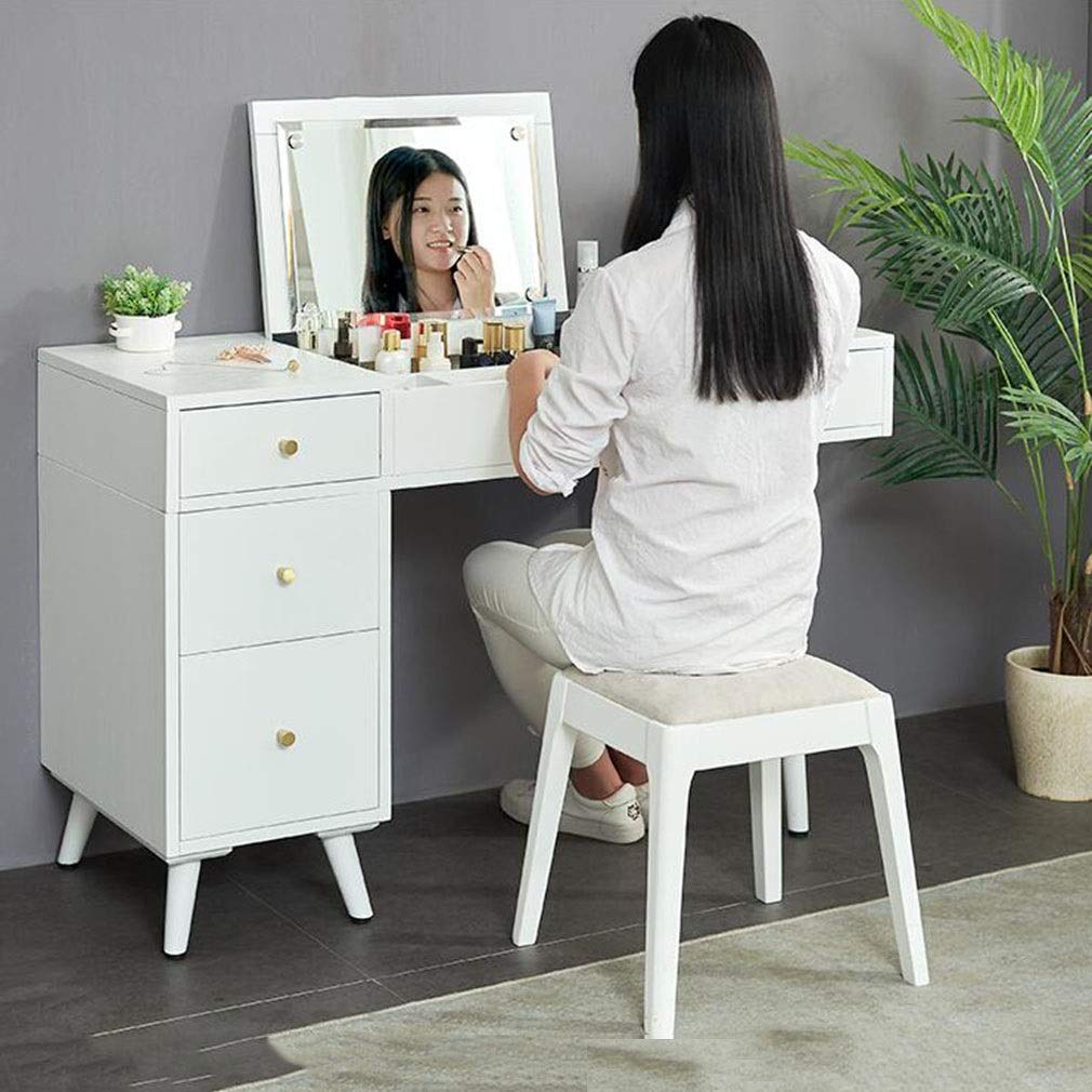 Taburete nórdico de madera maciza taburete suave dormitorio tocador comedor gzz