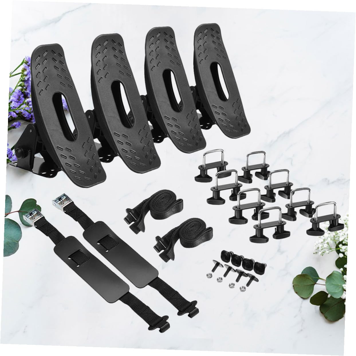 VICASKY Supporto per Barche e Porta Pagaia in Ferro Robusto, Staffa Fissa per Kayak e Gommoni, Accessori per Sport Acquatici, per Trasporto Sicuro su Auto e attività Outdoor